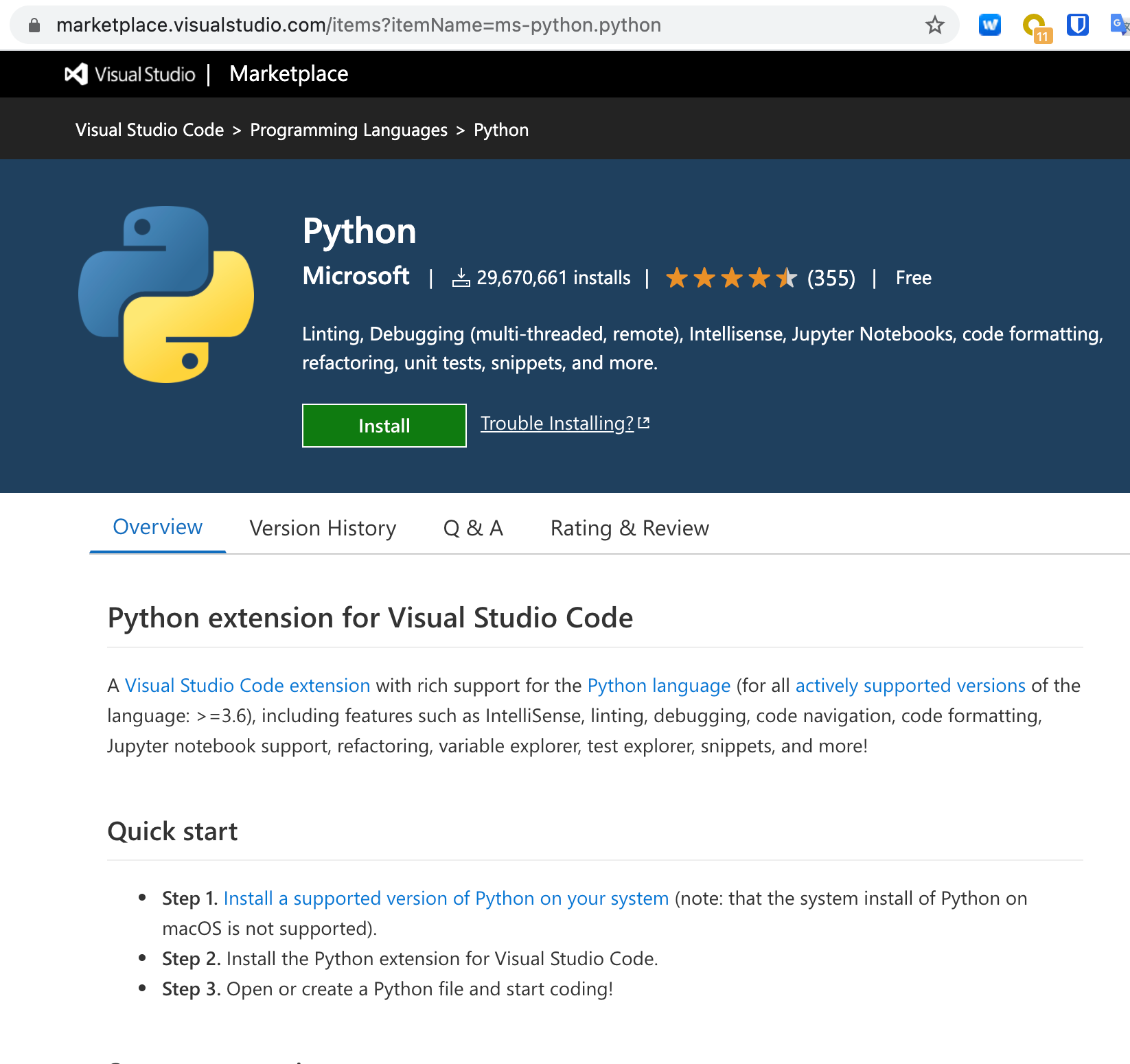 安装Python语言支持