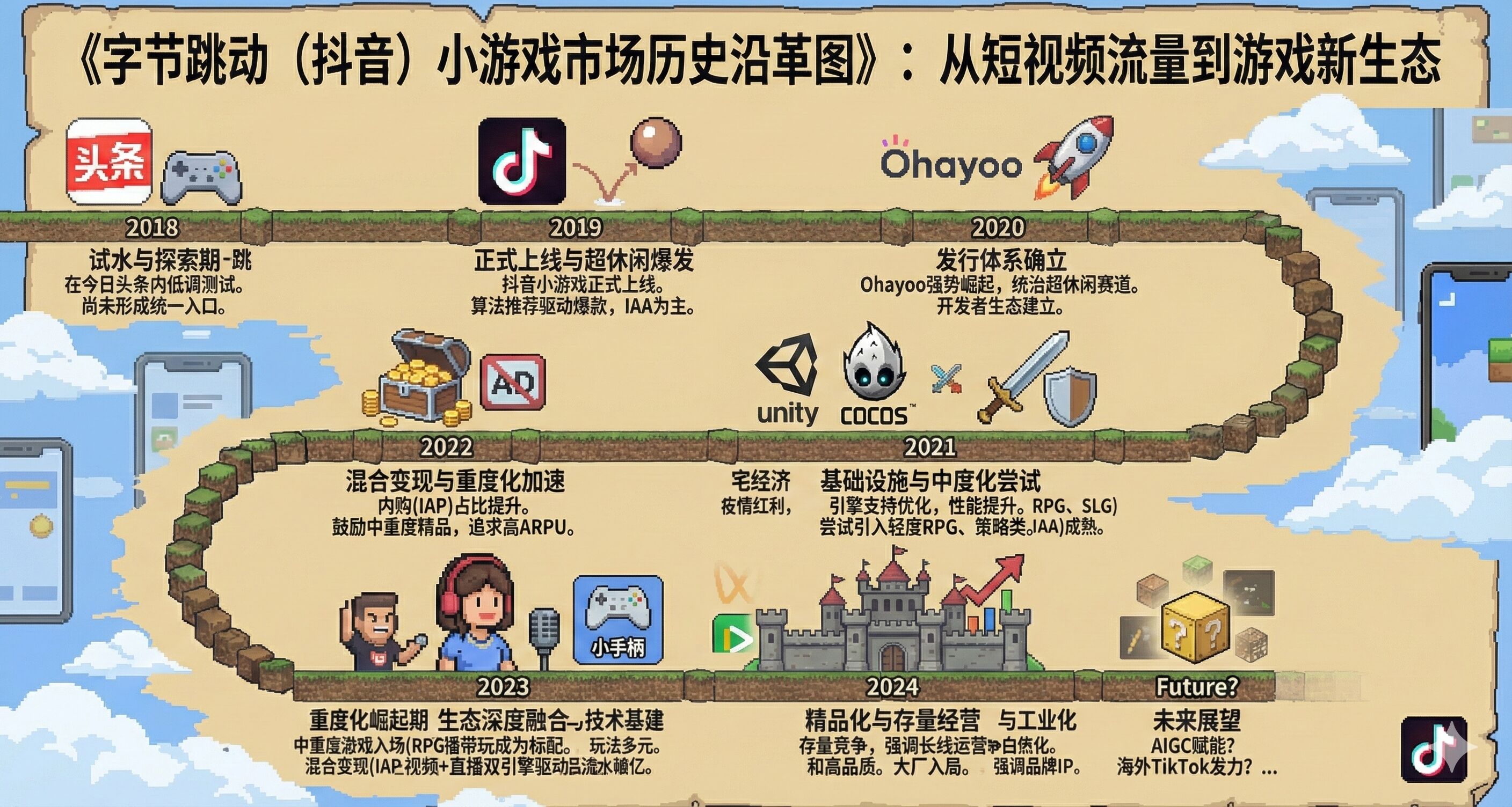 字节跳动（抖音）小游戏历史沿革图