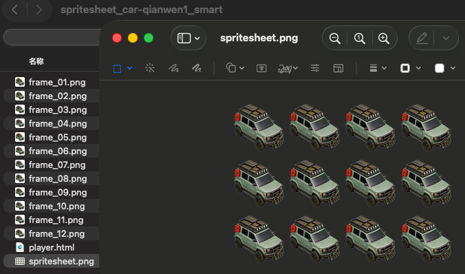 生成的 SpriteSheet