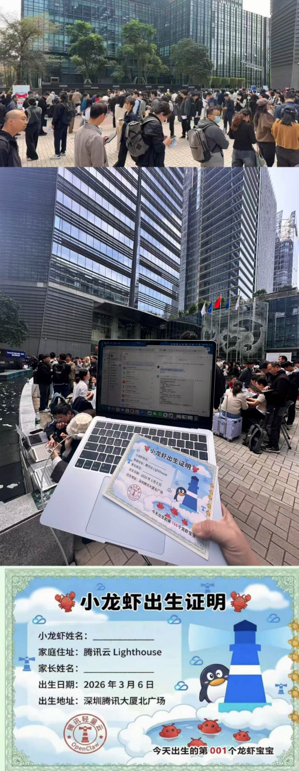 免费排队装龙虾